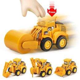 Diecast Model Cars Engineering vehicle model press skateboard excavator bulldozer childrens education building vehicle toys childrens boy gifts WX