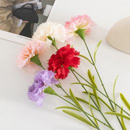 Decorative Flowers 10Pcs Carnation Artificial Single Head Fake Flower Gift Bouquet Bridal Holding Po Props Party Decor