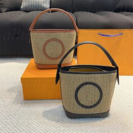 2024 new Luxury Designer Beach Bag Tote Bag Genuine Leather Handbag Women's Handbag Classic Grass Woven Shoulder Bag Tote Handbag