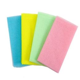 Salux Nylon Japanese 30*90cm Exfoliating Beauty Skin Bath Shower Wash Cloth Towel Back Scrub Bath Brushes Multi Colours Free
