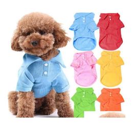 100 Cotton Pet Clothes Soft Breathable Dog Cat Polo Tshirts Pet Apparel for Spring Summer Fall 6 Colours 5 Sizes in Stock Jmmux4035889