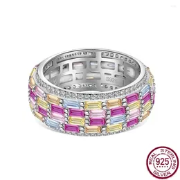 Cluster Rings S925 Sterling Silver Women's Ring Full Diamond Dopamine Zircon Set Fashion Closed Wedding Jewellery