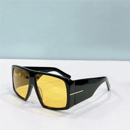 Large Oversized Sunglasses Black Yellow Lenses 1036 Men Designe Sunglasses Summer Eyewear Glasses Sunnies Gafas de sol Shades UV400 Protection Eyewear
