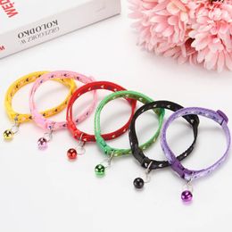 1pc Fashion Pet Dog Collar Colourful Pattern Heart Cute Bell Adjustable Collars For Kitten Diy Small Animal Accessories 240514