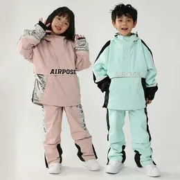 Clothing Sets 2024 Children Ski Suit Winter Girls Boys Outdoor Snowboard Wear Overalls Warm Windproof Waterproof Kids Skiing