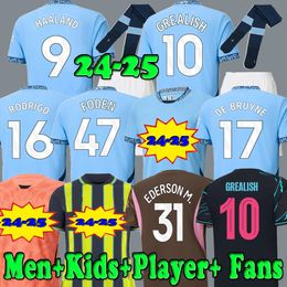 24 25 Erling Haaland SOCCER JERSEYS player fans Kovacic Doku GREALISH DE BRUYNE FODEN EDERSON M 2024 2025 football shirts men kids kit Goalkeeper J.AAREZ