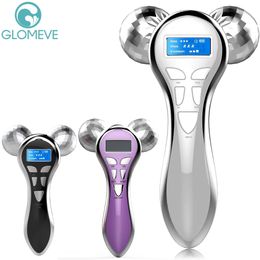 4D EMS Face Massager Roller Microcurrent Vibration Facial V Lifting Massage Devices Beauty Skin Care Tool For Neck Eye Body 240509