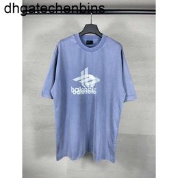 B designers men Correct Version Paris B Home SS24 New Front and Rear Phantom Double Pattern Printed Washed Old Short sleeved T-shirt NF3LNF3L