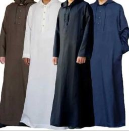 Ethnic Clothing Muslim Islamic Clothing Men Jubba Thobe Dress Abayas Long Robe Saudi Striped Abaya Moroccan Caftan Islam Dubai Arab Dressing T240515