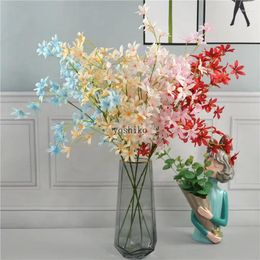 Decorative Flowers Oncidium Artificial Flower Dancing Orchid Wedding Silk Fake Home Decoration Soft Ceiling Material