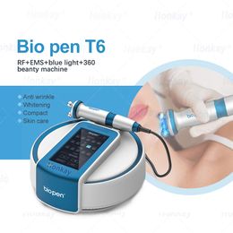 Radio Frequency Electric Ems Massage Micro Current Blue Light Therapy 360 Rotating RF Roller Massager Skin Tighten Face Lift Beauty Device