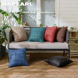 Pillow NAPEARL Autumn Winter Plaid Throw Cover Waterproof Outdoor Cases For Camping Home Sofa Decoration