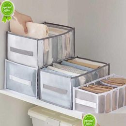 Storage Boxes & Bins New Non-Woven Clothing Box Jeans Underwear Compartmentalized Closet Der Mesh Compartment Bag Washable Drop Delive Dhljb