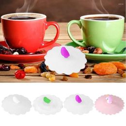 Cups Saucers Cute Cup Lid Silicone Food Wrap Bowl Pot Heat-resistant Lids Glass Mugs Cover Cooking Kitchen Gadget