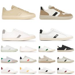 Vejasneakers Casual Shoes Men Womens Trainers Earth Green Organic Cotton Flats Platform Sneakers Classic White Designer shoe size 36-45