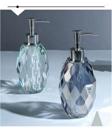 Liquid Soap Dispenser Light Luxury Crystal Transparent Bottle Push Type Glass Shampoo Household Bathroom Accessories