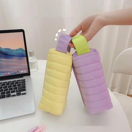 Storage Bags Kawaii Cosmetic Bag Zipper Makeup Organiser Pencil Case Girl Portable Stationery With Wrist Band