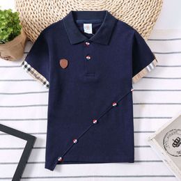 2022 New Children Shirt Solid Kids Polo Shirts 한국 패션 소년 디자이너 옷 학교 유니폼 2-14 년 L2405 L2405