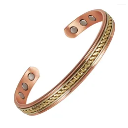 Bangle Ikuinen Pure Copper Bracelets Adjustable Cuff Twisted Bangles Arthritis Relief Health High Magnet Jewellery