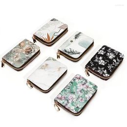 Card Holders Aesthetic Flower Pattern Short Wallet Clutch Zipper Case Women's Classic