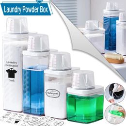 Liquid Soap Dispenser 700-1900ml Airtight Laundry Detergent Powder Storage Box Refillable Large Capacity Softener Container Bottle