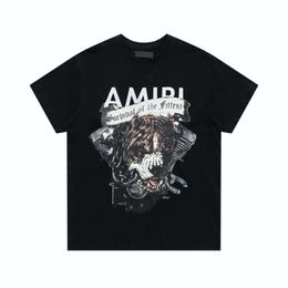 T2 Design (Special Offer) Black Bitdog Head Print High Street Style Short Sleeve T-shirt