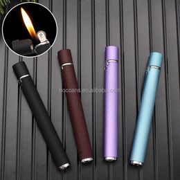 Pl160 Creative Cylindrical Frosted Textured Metal Open Fire Grinding Wheel Lighter Iatable Cigarette Lighter Wholesale