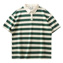 2023 New Summer Stripe Short Sleeve Polo Shirt Polo 티셔츠 캐주얼 남성용 골프 착용 여성을위한 L2405