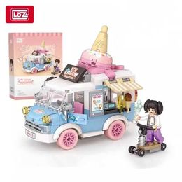 Blocks LOZ Mini Block City Series 294 Street Views+Food Truck Fruit/Ice Car Learning Assembly Toys 4207 Childrens Toys WX