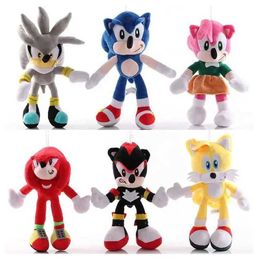 Stuffed Plush Animals Supersonic Hedgehog Sonic Cartoon Game Childrens Doll Toys Christmas Gift Wholesale Size 30cm Q240515