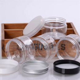 48 X 100MLET Plastic Clear Jar Container Storage Cosmetic Oil Cream Food Aluminium PP Lid ZZ