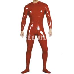 Latex 100% rubber jumpsuit set with red Wetlook Cosplay handmade tight S-XXL-fetish Party