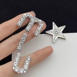 Designer full diamond letter earrings MIU vintage fashion women's engagement party gift