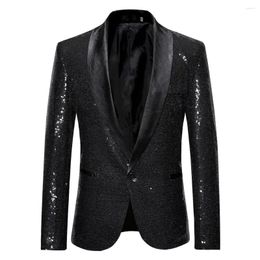 Men's Suits Men Sequins Blazer Designs Plus Size 2XL Black Velvet Gold Sequined Suit Jacket DJ Club Stage Party Wedding Clothes For Singers