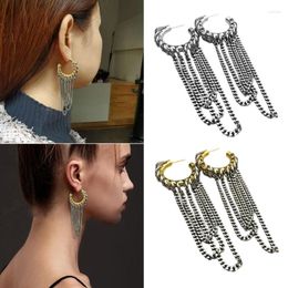 Dangle Earrings Exaggerated Long Tassels Chain For Women Man Jewelry C-shape Hoop