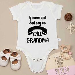 Rompers Se mamma e papà dicono di non chiamarlo nonna Fun Baby Onesie è alla moda e la vendita calda di un neonato da ragazzo di cotone puro ragazzo ragazzo bellissimo e carino Giftsll2405