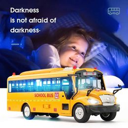 Diecast Model Cars Childrens School Bus Interactive Toy Lighting Car Model Interactive Education Toy Boys and Girls Birthday Christmas Gift WX