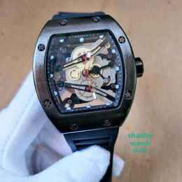 RM Watch Date Luxury Mens Mechanics Uhren Persönlichkeit ist Hohlschädel und Eimer Tiktok Red Tide Voice Imitation Mechanisches Silikon