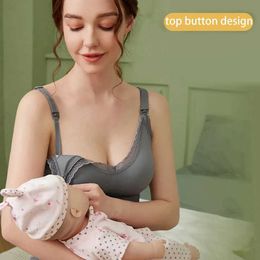 Maternity Intimates Pregnant womens high-quality care bra breathable breast feeding underwear seamless polyester anti sagging d240517