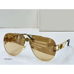 Pilot 2255 Gold/Clear Mirror Real Yellow Gold Lens Mens Women Designer Sunglasses Shades UV400 Eyewear with Box d447