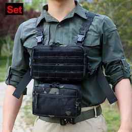 Outdoor Tactical Vest Bag CS Military Wargame Chest Rig Airsoft Pouch Holster Molle System Men Shoulder Camping Backpack 1000D 240513
