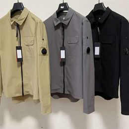 Mens Jacket Coat One Lens Lapel Shirt Jackets Garment Dyed Utility Overshirt Outdoor Men Cardigan Outerwear Clothe XXL F Bc