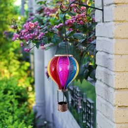 Solar Air Balloon Outdoor LED Flame Appearance Hanging Lantern Decorative Light For Patio Garden Porch Yard Flickering 240515