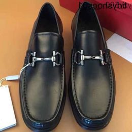 European Version Mens Dress Leather Shoes Formal Attire Soft Soled Genuine Business Casual Hor ferragmoities ferragammoities ferregamoities feragamoities BNBY