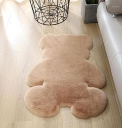 Carpets Cartoon Fur Bear Carpet Baby Kids Room Rug Floor Mat Sofa Faux Fluffy For Livingroom Bedroom Area Rugs Parlour Mat17465600