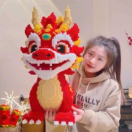 Other Toys 2024 New Year Gift for Children Boys and Girls Decorated with New Dragon Building Block New Flow Baby Particle Puzzle S245163 S245163