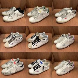 30off~ designer shoes women luxury sneakers men casual real leather release sequin classic white do old dirty lace up woman man unise s