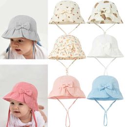 Caps Hats Fine cotton baby hat summer baby hat soft baby sun hat Panama children girl boy bucket hat accessories children 3-12M WX