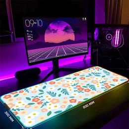 Mouse Pads Wrist Rests INS Large RGB Gamer Mousepad Mouse Mat Gaming Mousepads LED Keyboard Mats Luminous Desk Pads Mouse Pad For PC J240510