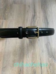 Designer Borbaroy belt fashion buckle genuine leather FLAW Black Mens Size 36 Made in Leather Belt Gold Hardware